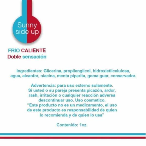 Lubricante Sunny Side Sensación Frío y Caliente 1oz - Imagen 2