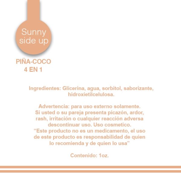 Lubricante 4 en 1 Piña - Coco 1oz. - Imagen 2
