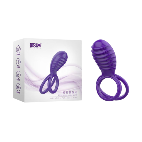 Anillo vibrador -Vibrating Pleasure Ring Con Doble Aro, Rechargeable