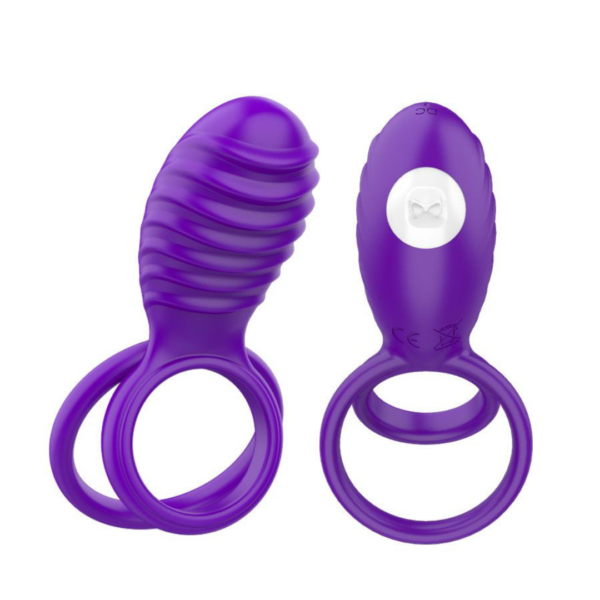 Anillo vibrador -Vibrating Pleasure Ring Con Doble Aro, Rechargeable - Imagen 2