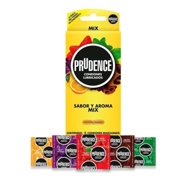 Condones Prudence Sabor y Aroma Mix 5 piezas
