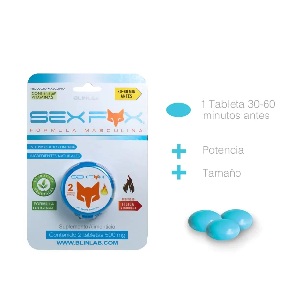 Sex Fox  Fórmula Masculina 2 pastillas - Imagen 2
