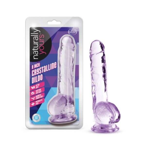 Dildo Naturally Yours Crystalline 8" Amethyst