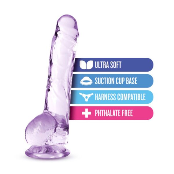 Dildo Naturally Yours Crystalline 8" Amethyst - Imagen 5
