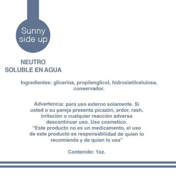 Lubricante Sunny Side Up Neutro 1oz - Imagen 2